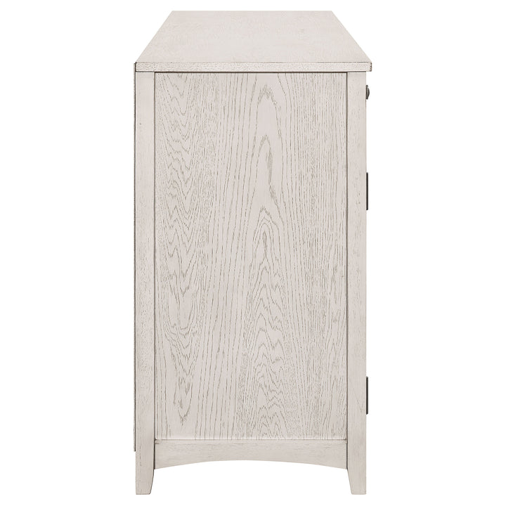 Kirby 3-drawer Rectangular Server with Adjustable Shelves Natural and Rustic Off White