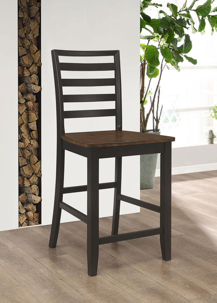 Sanford Ladder Back Counter Height Stools Cinnamon and Espresso (Set of 2)