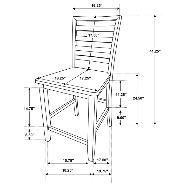 Sanford Ladder Back Counter Height Stools Cinnamon and Espresso (Set of 2)