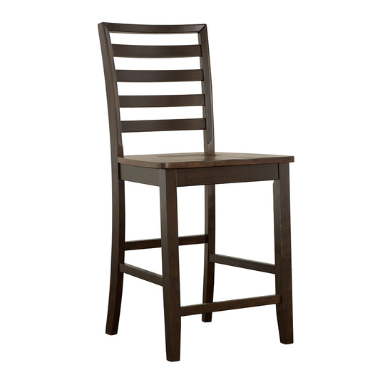 Sanford Ladder Back Counter Height Stools Cinnamon and Espresso (Set of 2)