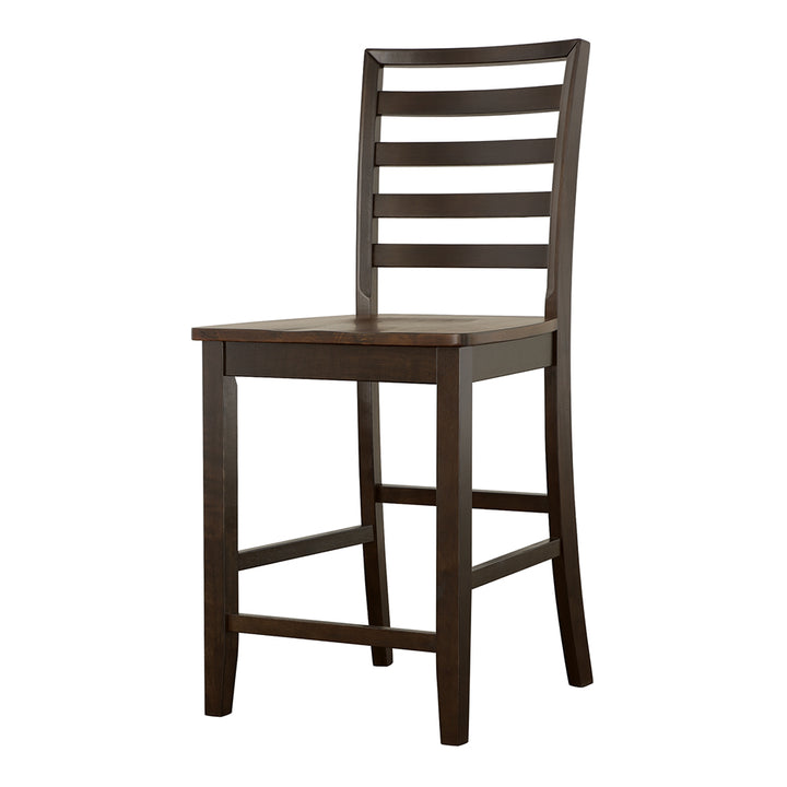 Sanford Ladder Back Counter Height Stools Cinnamon and Espresso (Set of 2)