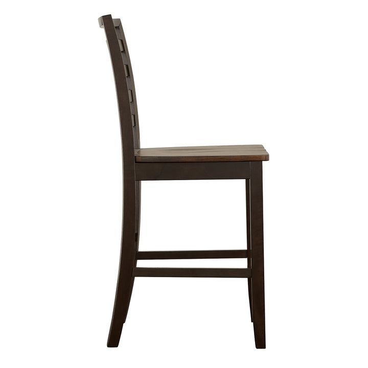 Sanford Ladder Back Counter Height Stools Cinnamon and Espresso (Set of 2)