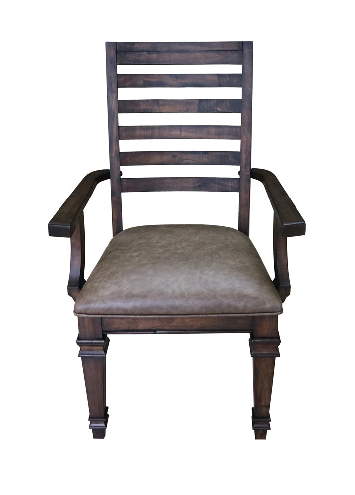 Avenue Ladder Back Arm Chairs Brown (Set of 2)