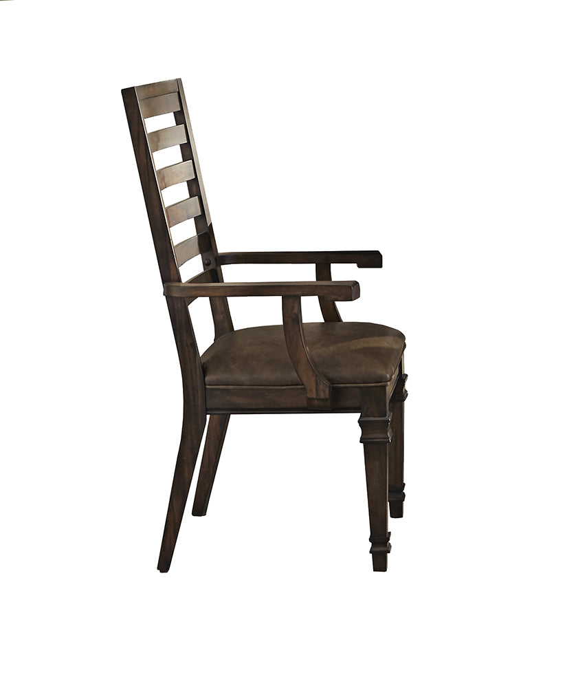 Avenue Ladder Back Arm Chairs Brown (Set of 2)