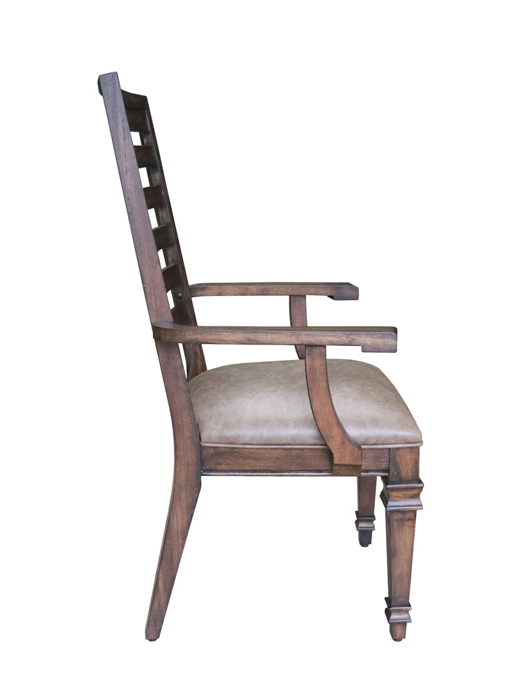 Avenue Ladder Back Arm Chairs Brown (Set of 2)