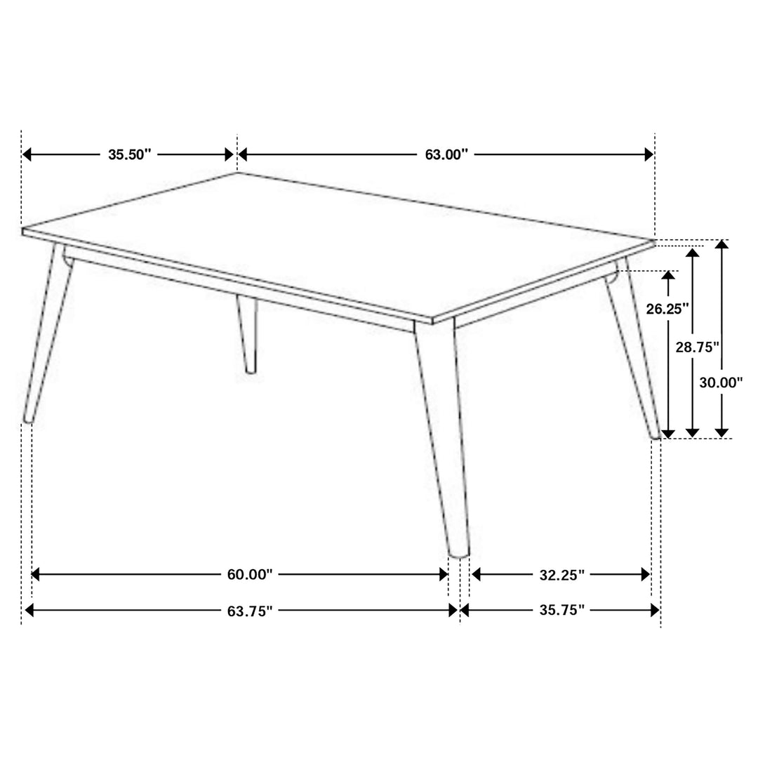 Everett Faux Marble Top Dining Table Natural Walnut and White