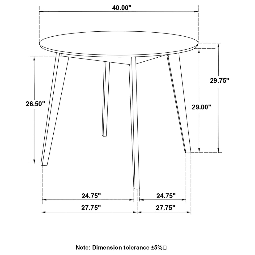 Breckenridge Round Dining Table Matte White and Natural Oak