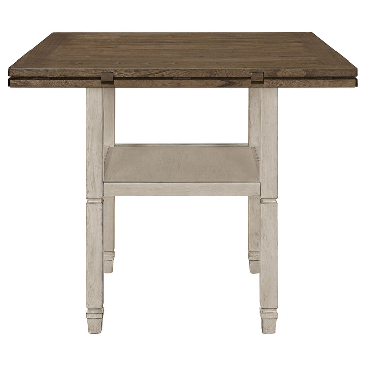 Sarasota Counter Height Table with Shelf Storage Nutmeg and Rustic Cream