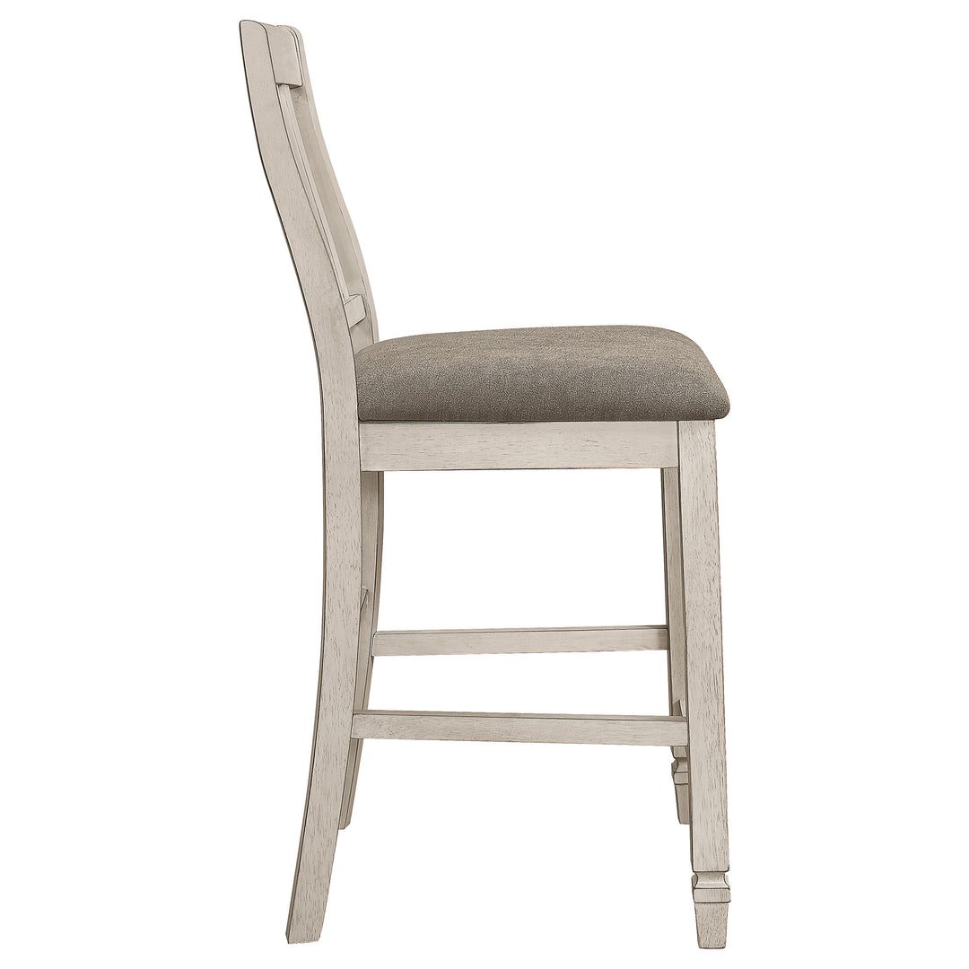 Sarasota Slat Back Counter Height Chairs Grey and Rustic Cream (Set of 2)