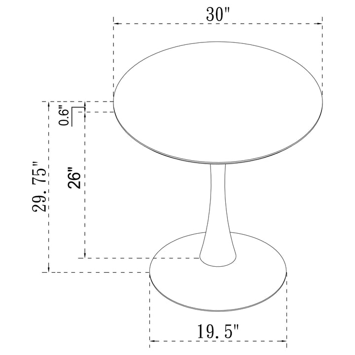 Arkell 30-inch Round Pedestal Dining Table White