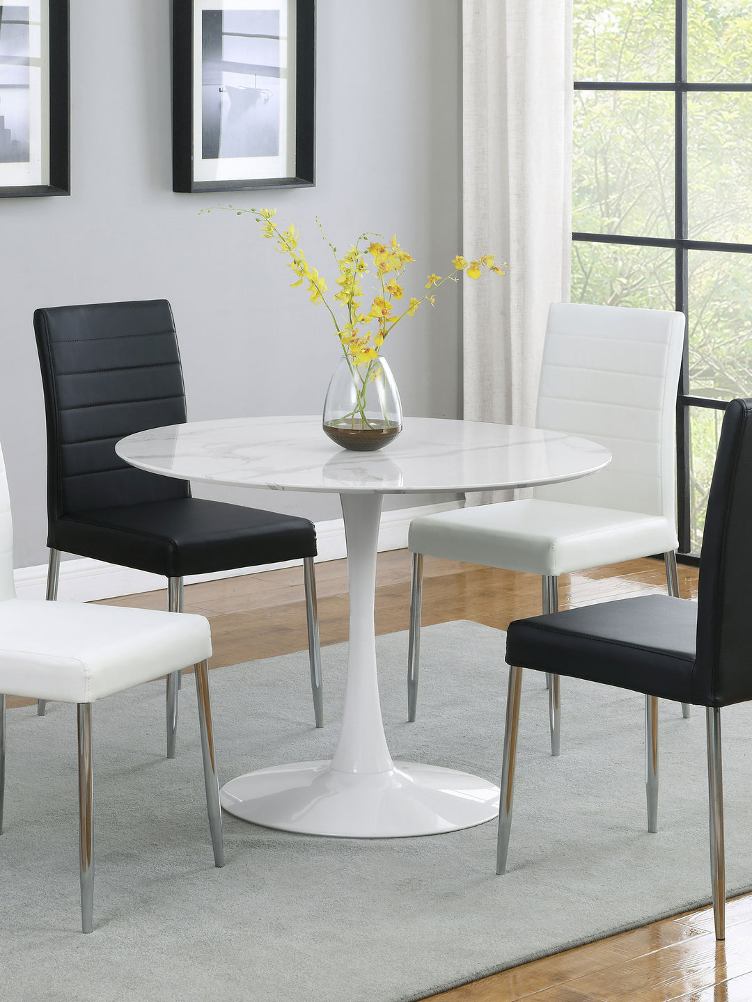 Arkell 40-inch Round Pedestal Dining Table White