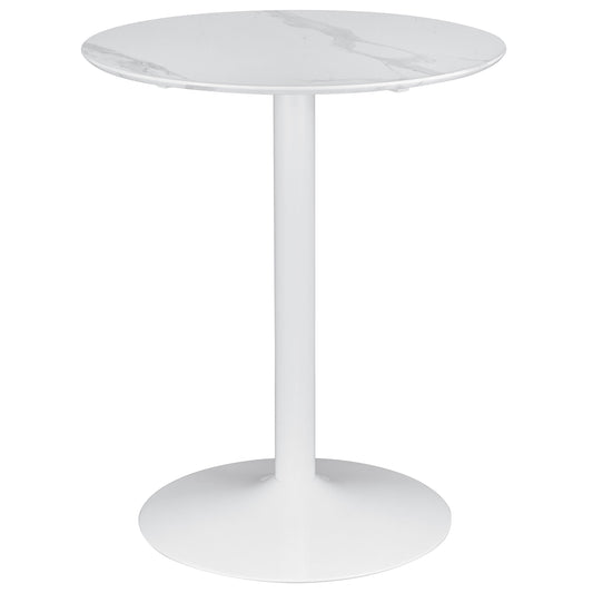 Arkell Round Pedestal Counter Height Table White