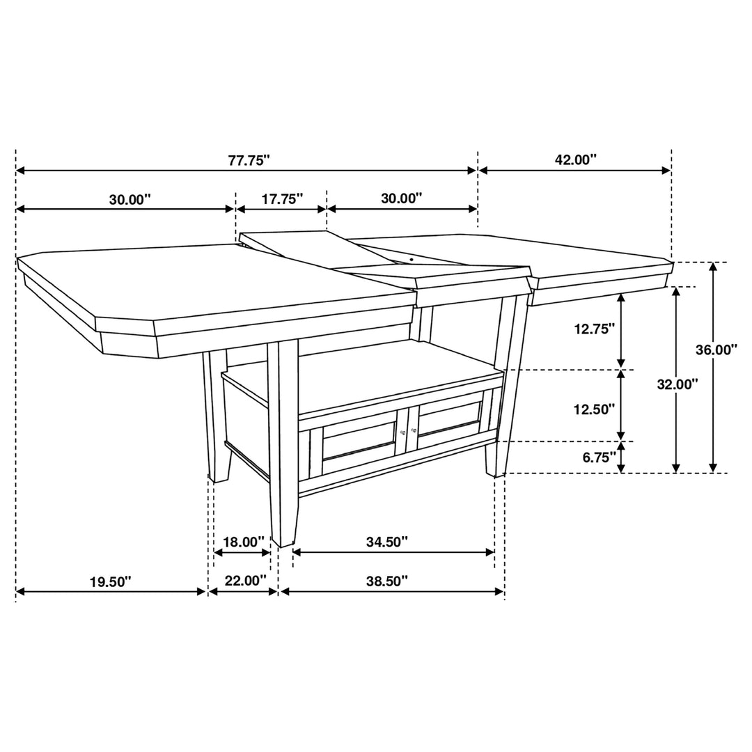 Prentiss 5-piece Rectangular Counter Height Dining Set with Butterfly Leaf Cappuccino