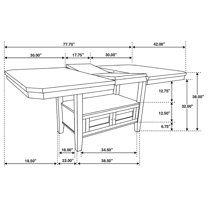 Prentiss 5-piece Rectangular Counter Height Dining Set with Butterfly Leaf Cappuccino