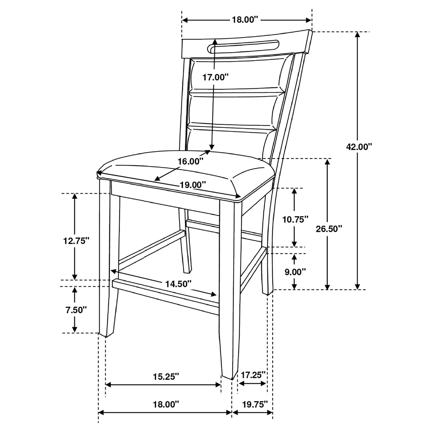 Prentiss Upholstered Counter Height Chair (Set of 2) Black and Cappuccino