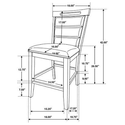 Prentiss Upholstered Counter Height Chair (Set of 2) Black and Cappuccino