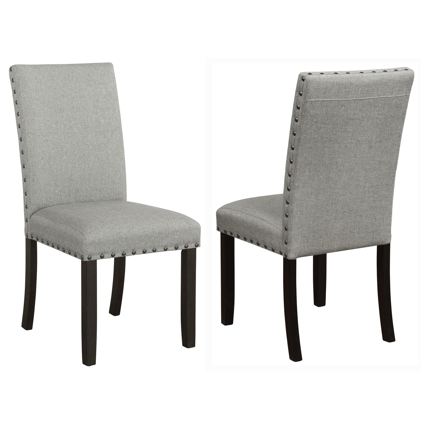 Kentfield Solid Back Upholstered Side Chairs Grey and Antique Noir (Set of 2)