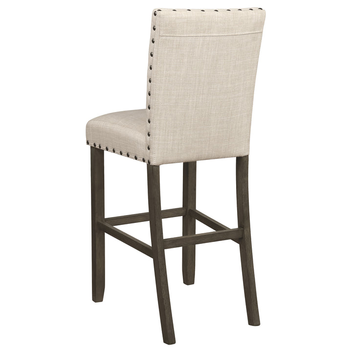 Ralland Upholstered Bar Stools with Nailhead Trim Beige (Set of 2)