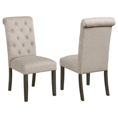 Balboa Tufted Back Side Chairs Rustic Brown and Beige (Set of 2)