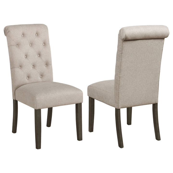 Balboa Tufted Back Side Chairs Rustic Brown and Beige (Set of 2)