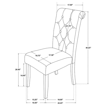 Balboa Tufted Back Side Chairs Rustic Brown and Beige (Set of 2)