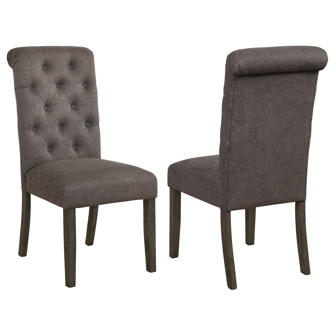 Balboa Tufted Back Side Chairs Rustic Brown and Grey (Set of 2)