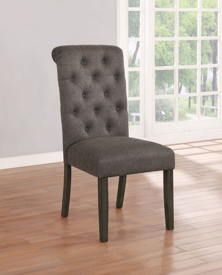 Balboa Tufted Back Side Chairs Rustic Brown and Grey (Set of 2)