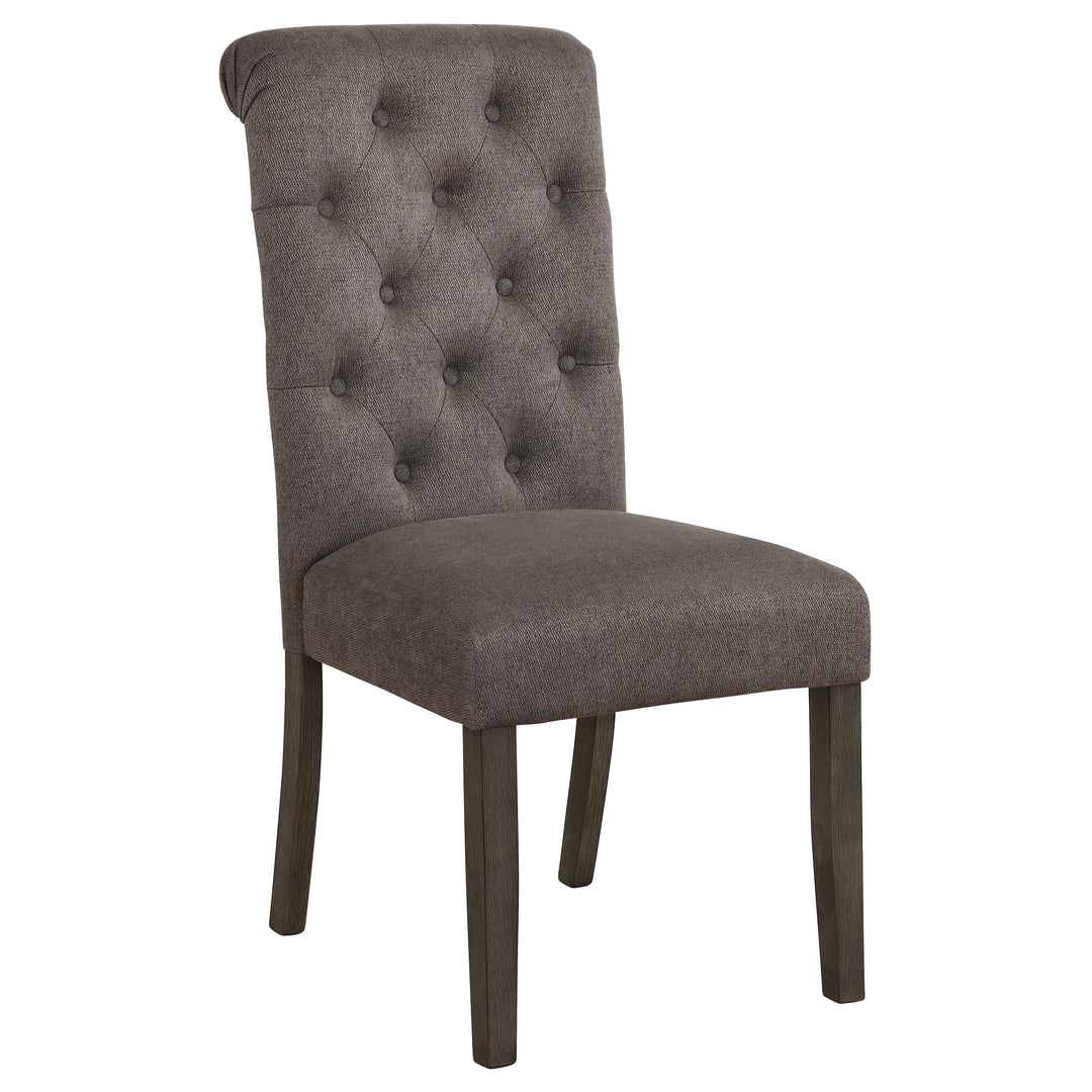 Balboa Tufted Back Side Chairs Rustic Brown and Grey (Set of 2)