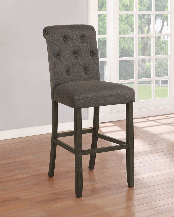 Balboa Tufted Back Bar Stools Grey and Rustic Brown (Set of 2)