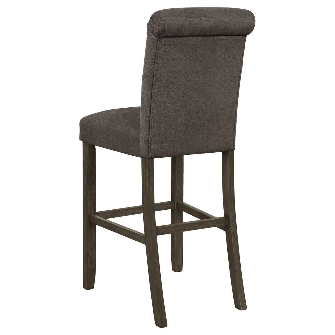 Balboa Tufted Back Bar Stools Grey and Rustic Brown (Set of 2)