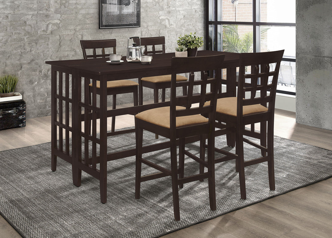 Gabriel 5-piece Rectangular Counter Height Dining Set Cappuccino