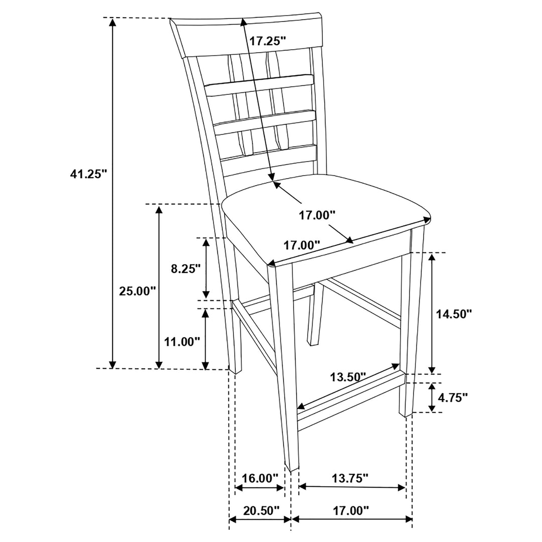 Gabriel 5-piece Rectangular Counter Height Dining Set Cappuccino