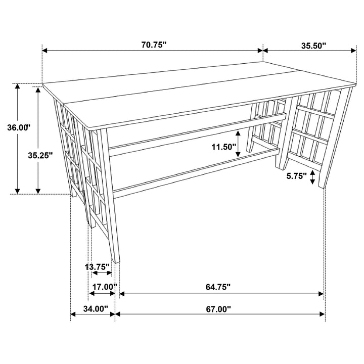 Gabriel Extendable Rectangular Counter Height Table Cappuccino