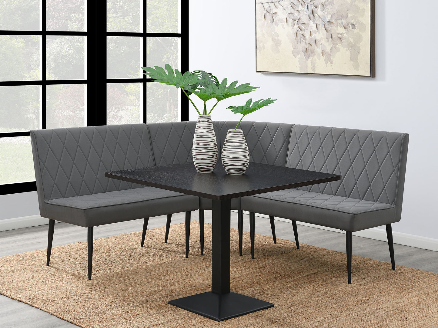 Moxee 4-piece Square Dining Set Espresso and Grey