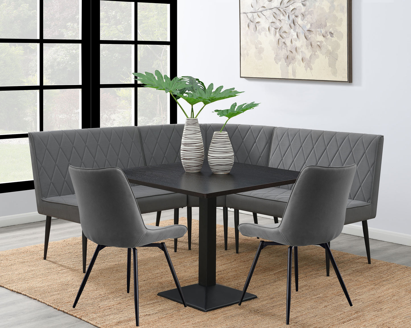 Moxee 6-piece Square Dining Set Espresso and Grey