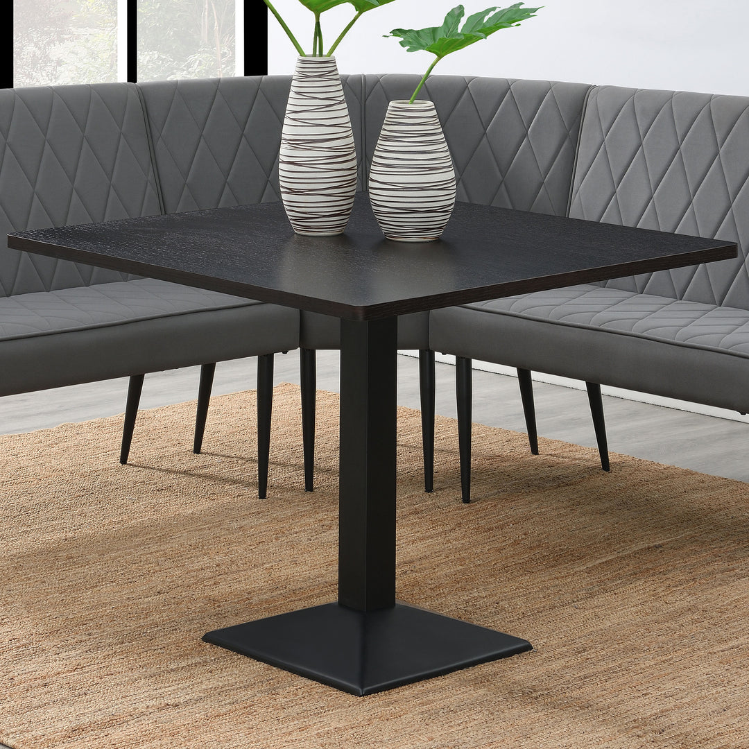 Moxee Square Dining Table Espresso and Gunmetal