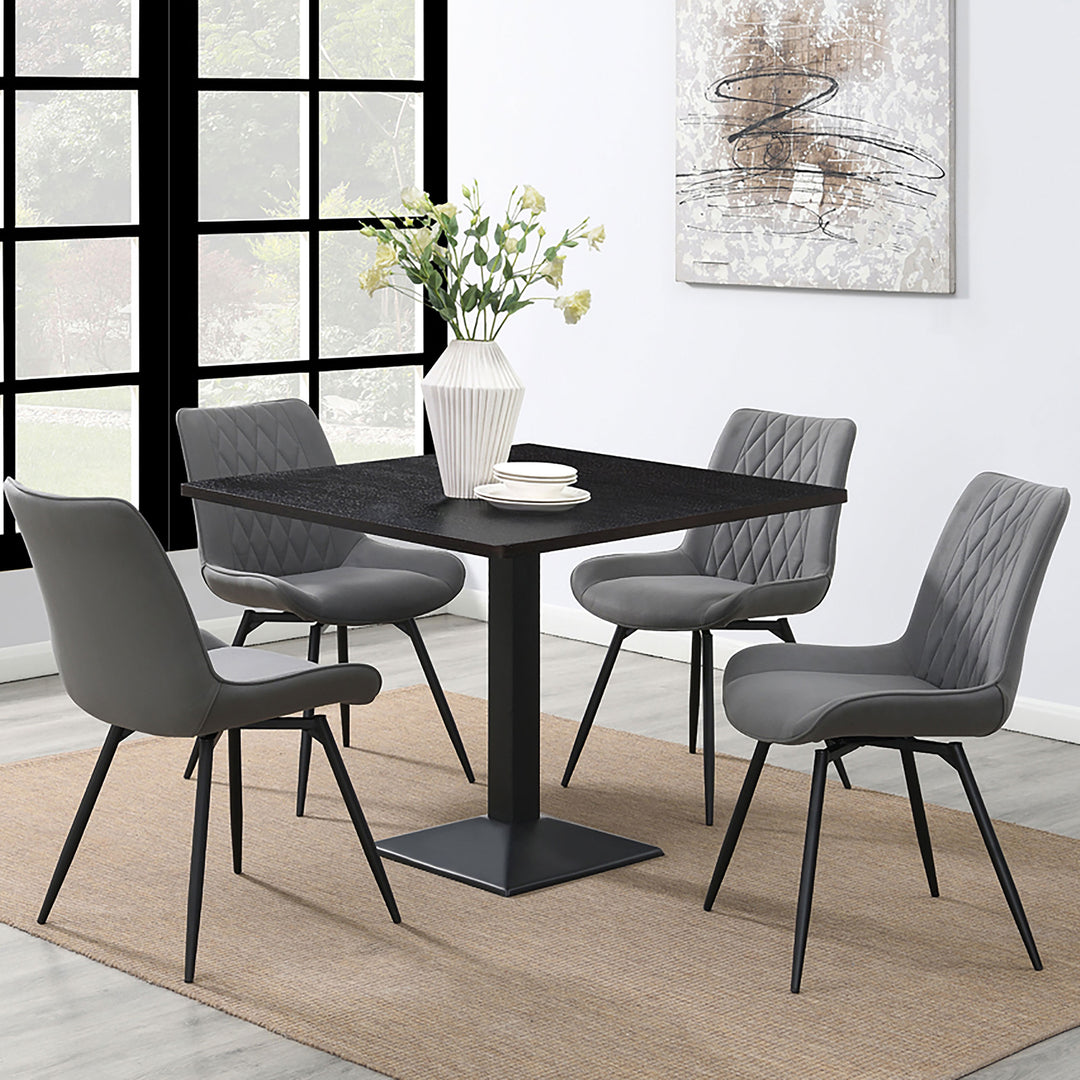 Moxee Square Dining Table Espresso and Gunmetal