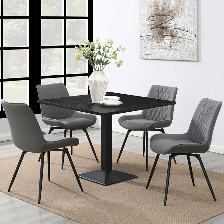 Moxee Square Dining Table Espresso and Gunmetal