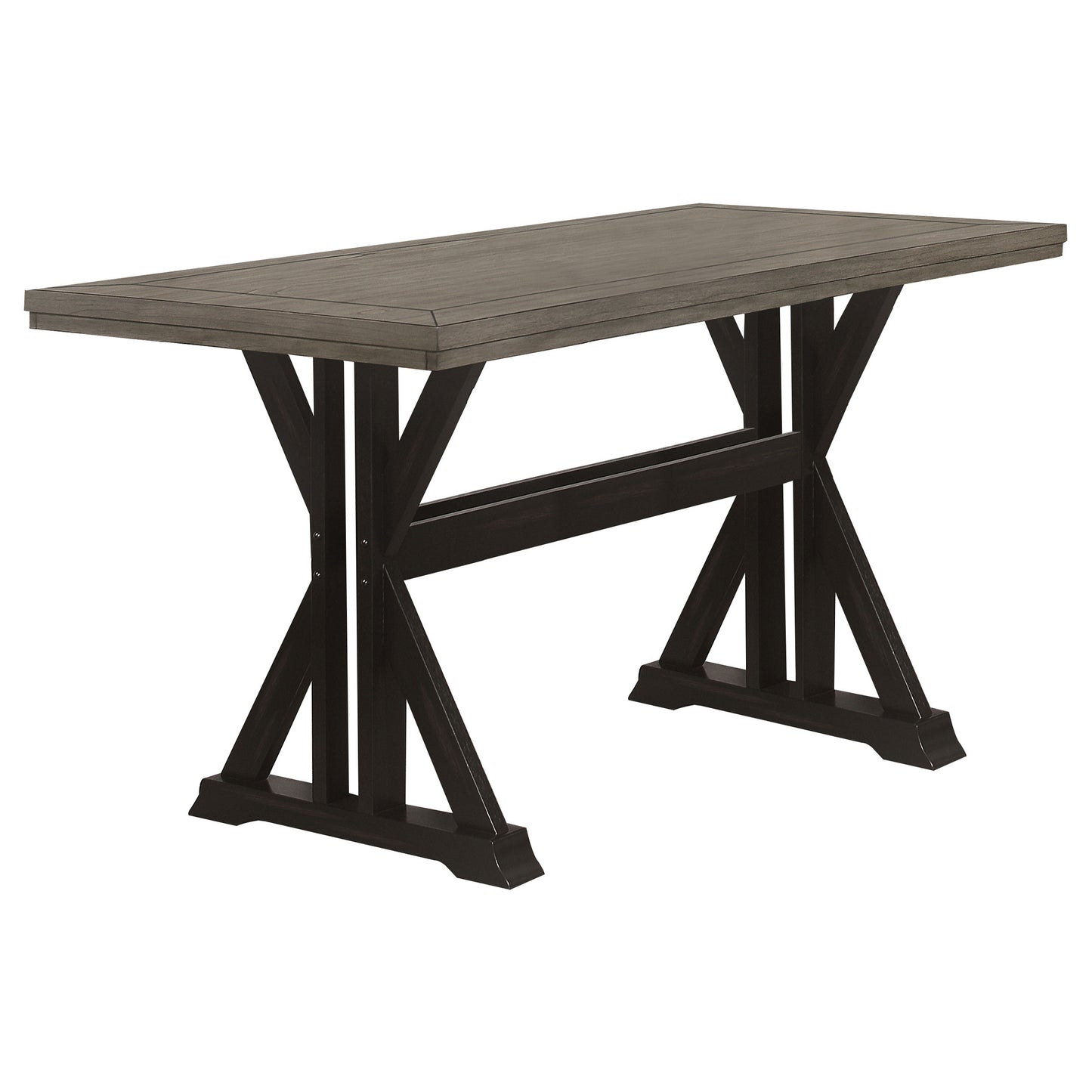 Bairn Trestle Counter Height Table Barn Grey and Black Sand