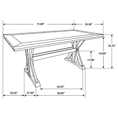 Bairn Trestle Counter Height Table Barn Grey and Black Sand