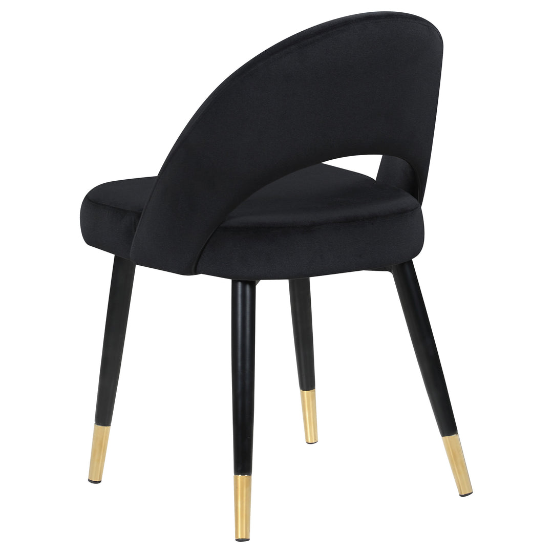 Lindsey Arched Back Upholstered Side Chairs Black (Set of 2)