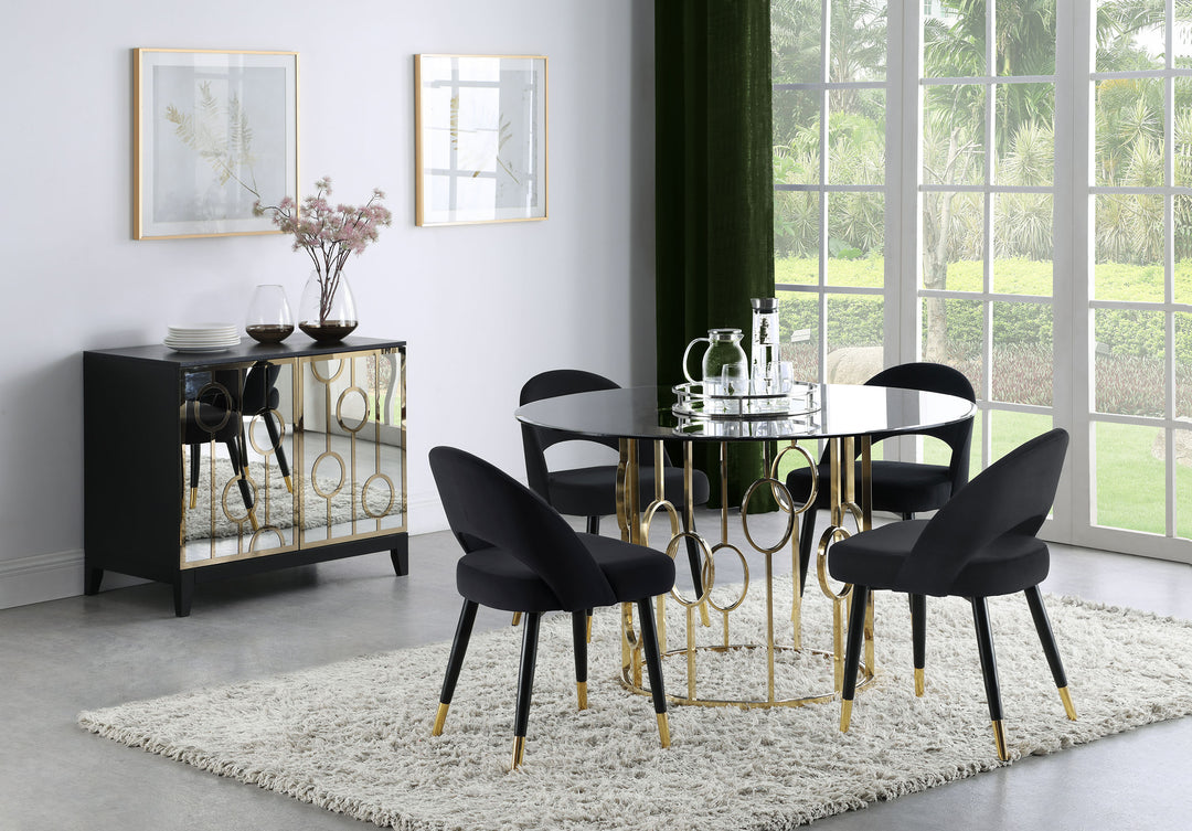 Lindsey Arched Back Upholstered Side Chairs Black (Set of 2)