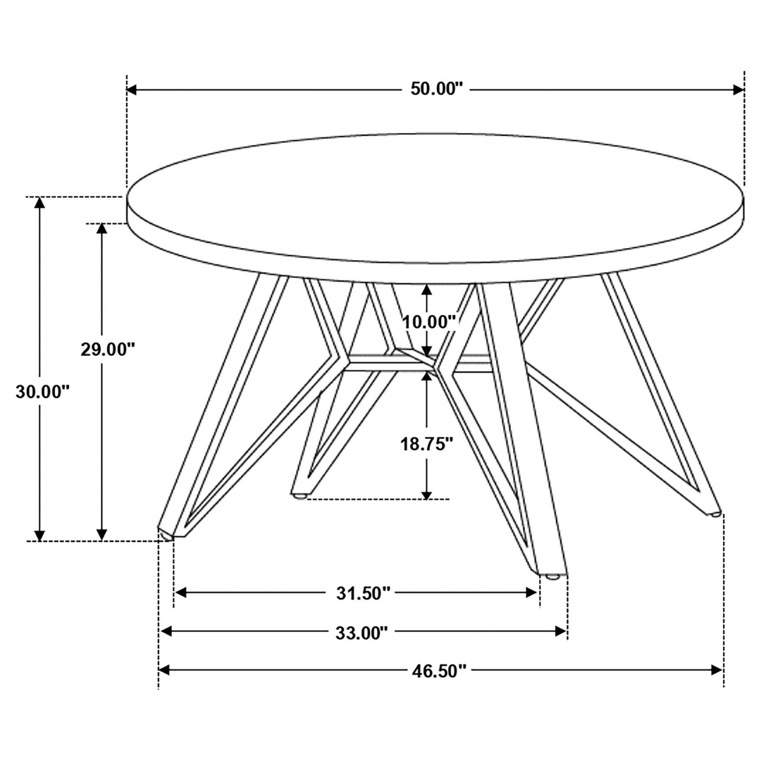 Neil 5-piece Round Dining Set Concrete and Grey