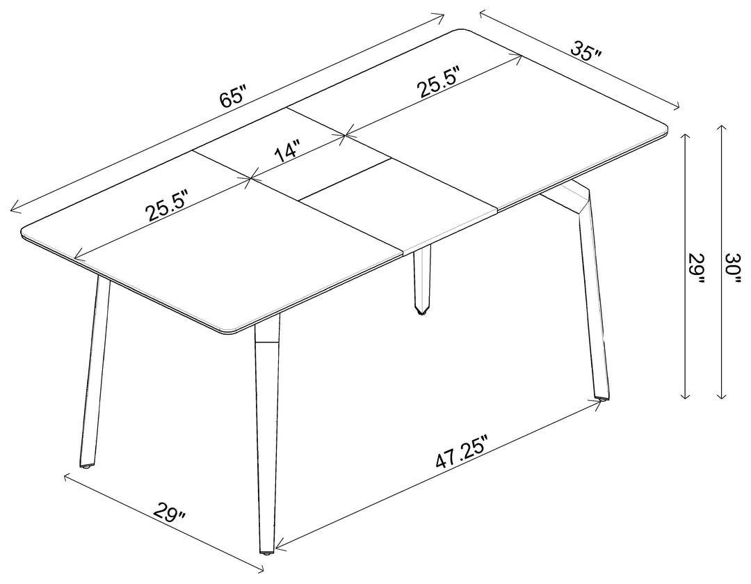 Mina Rectangular Dining Table Grey Ceramic and Sandy Black