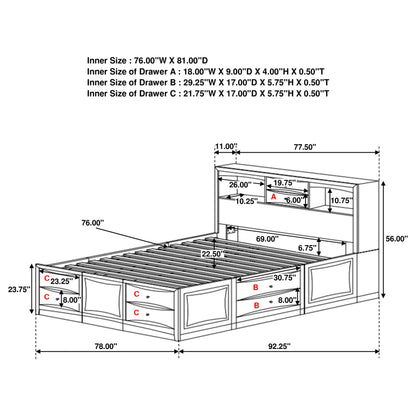 Phoenix Cappuccino King Four-Piece Bedroom Set