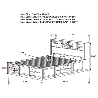 Phoenix 4-piece California King Bedroom Set Cappuccino