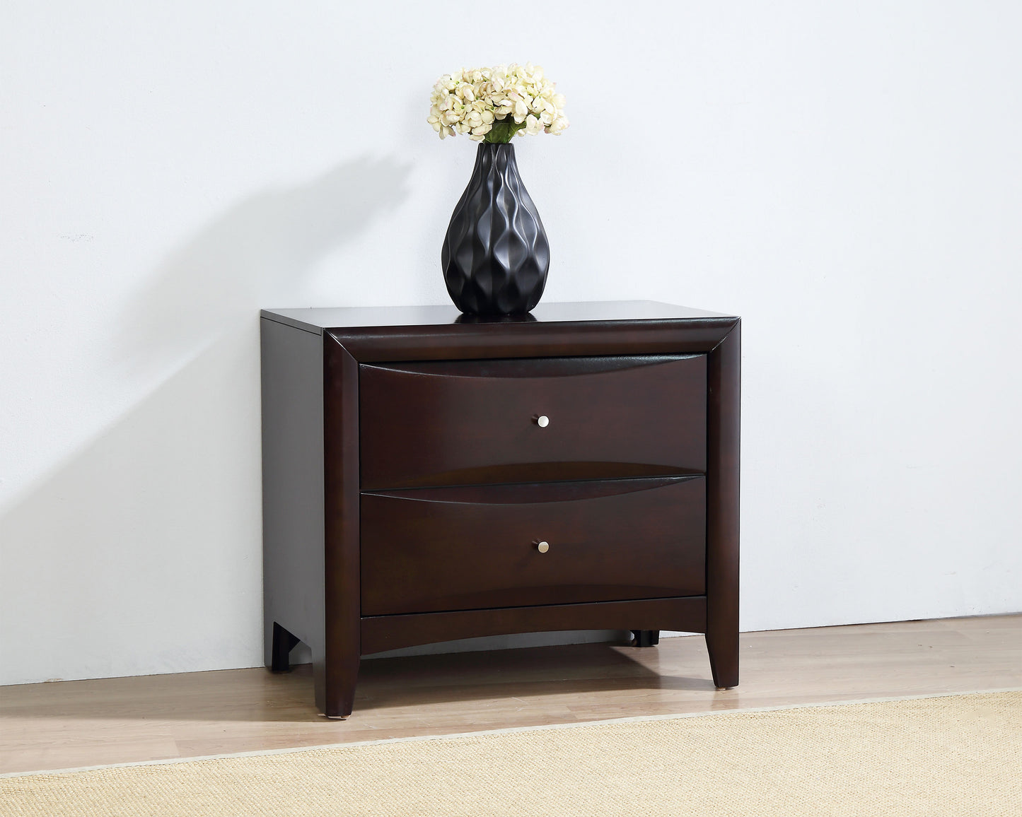 Phoenix 2-drawer Nightstand Cappuccino