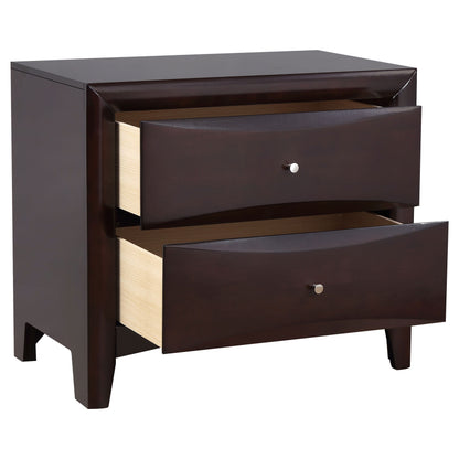 Phoenix 2-drawer Nightstand Cappuccino