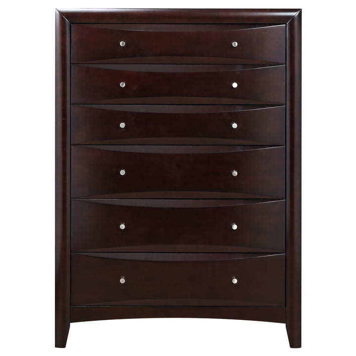 Phoenix 6-drawer Bedroom Chest Cappuccino