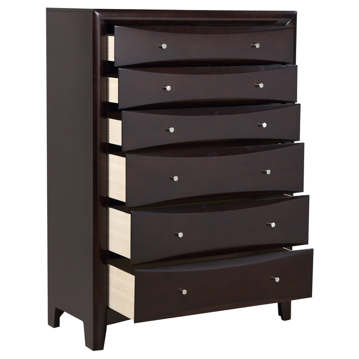 Phoenix 6-drawer Bedroom Chest Cappuccino